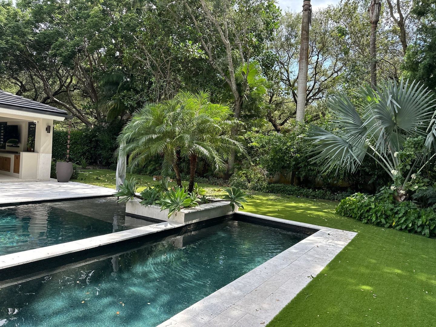 Established residential landscape near South Miami Florida
