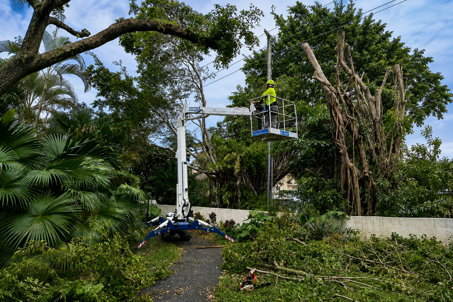 Specialized equipment used for professional commercial tree care