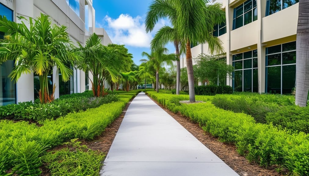 A beautifully designed commercial landscape in Sou
