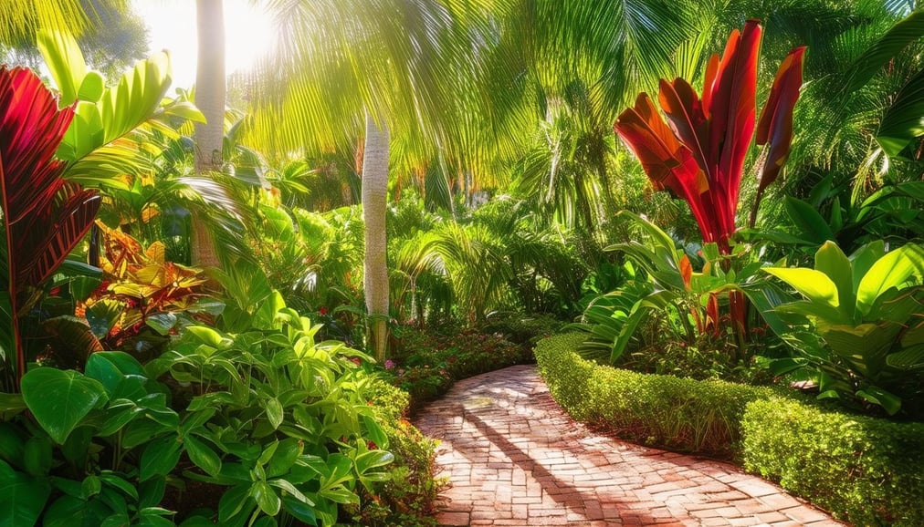 A vibrant South Florida garden filled with healthy