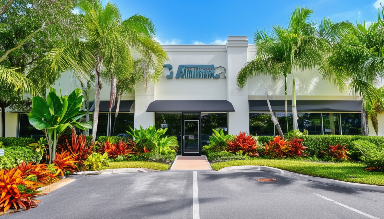 A beautifully landscaped commercial property with 