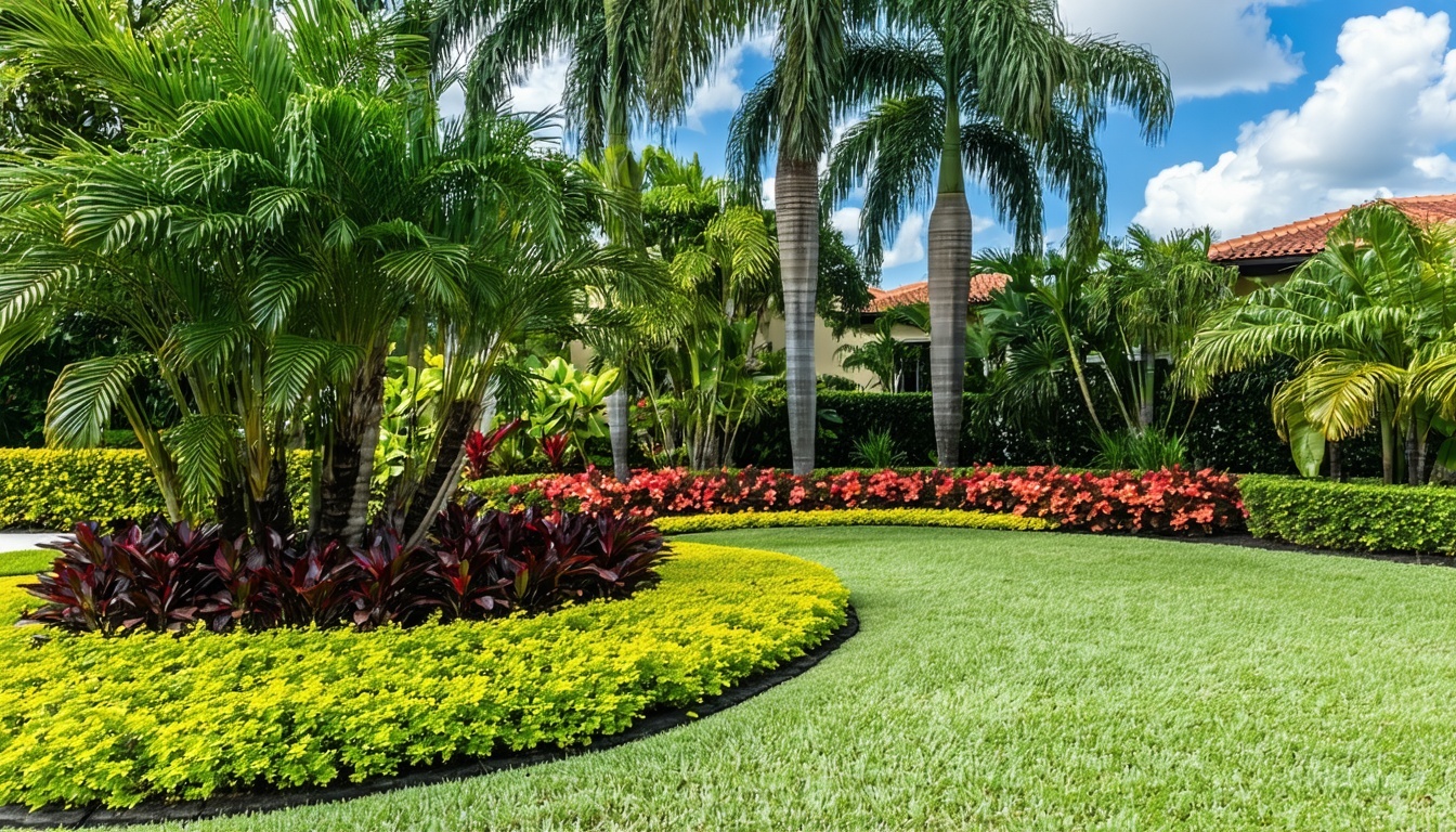 A beautifully maintained South Florida garden with